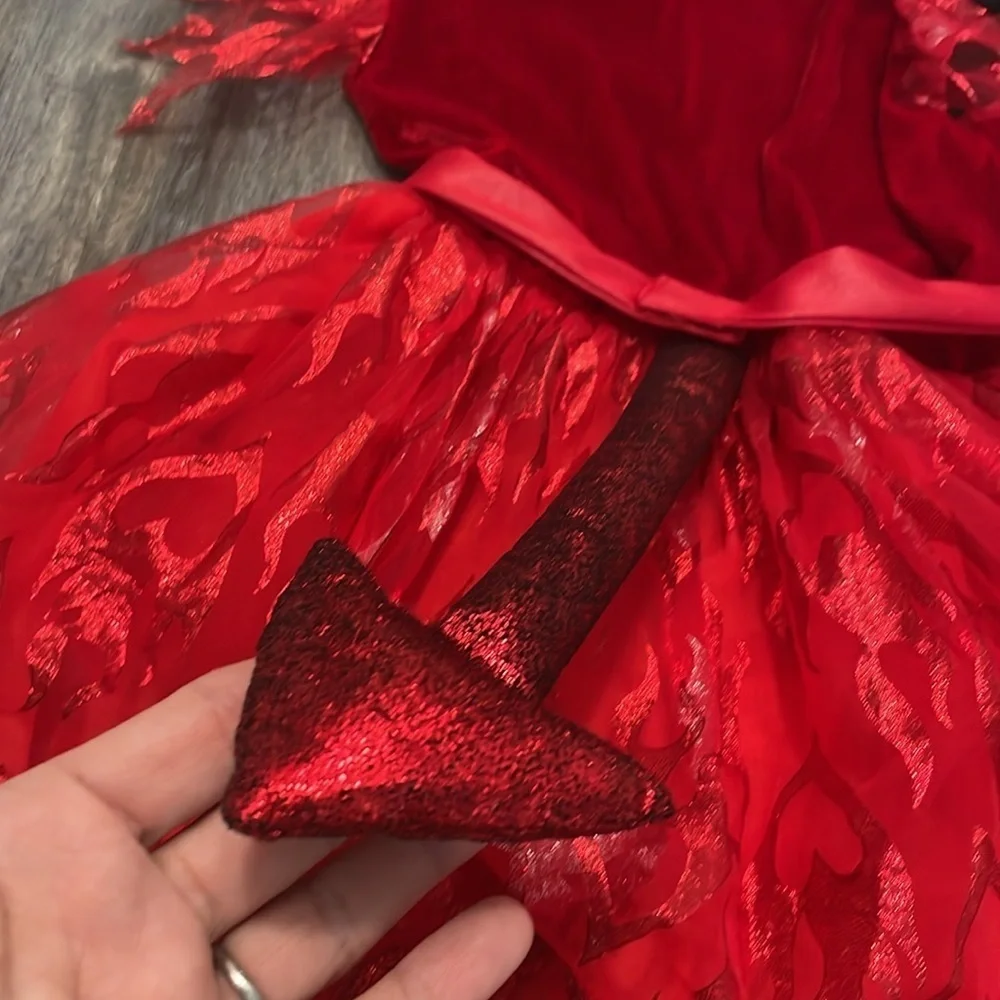 spirit girls red devil dress Halloween Costume 5-6 - Picture 6 of 8